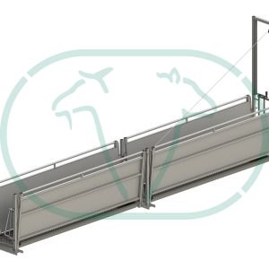 Doorloop ontsmettings set L= 5,00 m luxe Met schuin zetstand